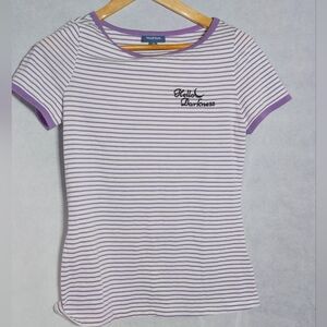 Modcloth Anthropologie Hello Darkness Sz M Striped Purple Women's Top